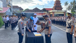 Suasana Khidmat Warnai Sertijab Wakapolres dan Kapolsek Jajaran Polres Badung