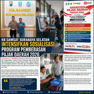 KB Samsat Surabaya Selatan Intensifkan Sosialisasi Program Pembebasan Pajak Daerah 2026