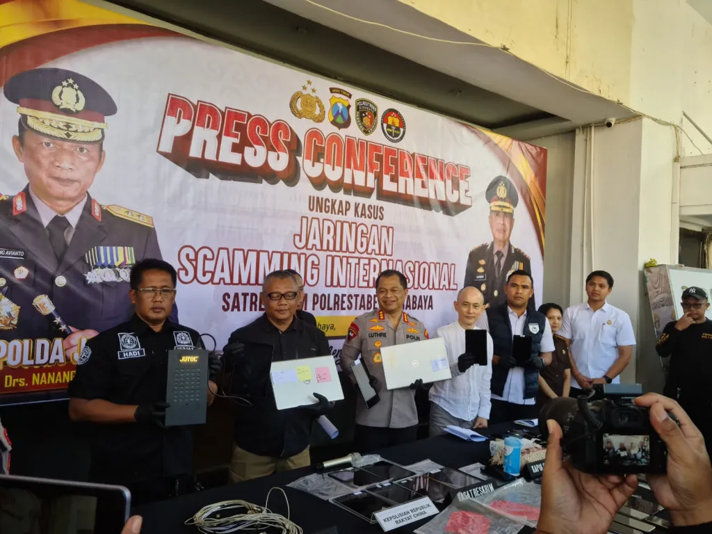Polrestabes Surabaya Amankan 45 Tersangka dari Pengembangan Penyidikan Kasus Siber Internasional