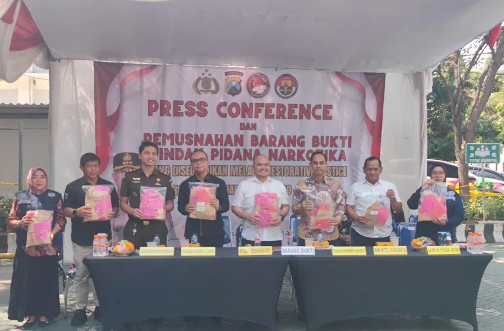 Polrestabes Surabaya Musnahkan Barang Bukti Narkotika dari 469 Perkara Restorative Justice