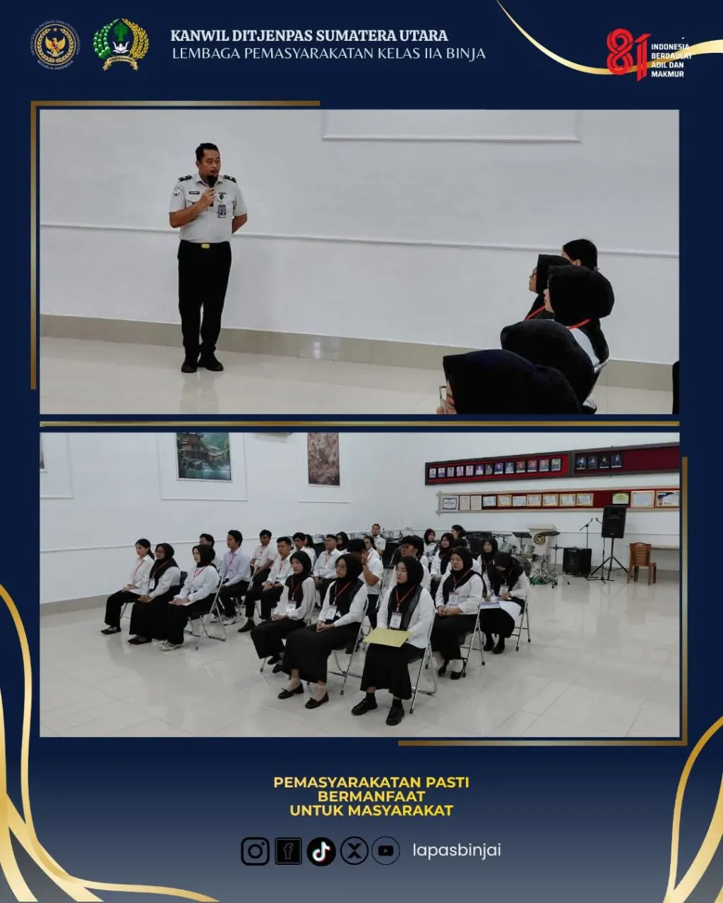 Dari Seleksi Menuju Kompetensi, Lapas Binjai Dukung Program Magang Kemenaker