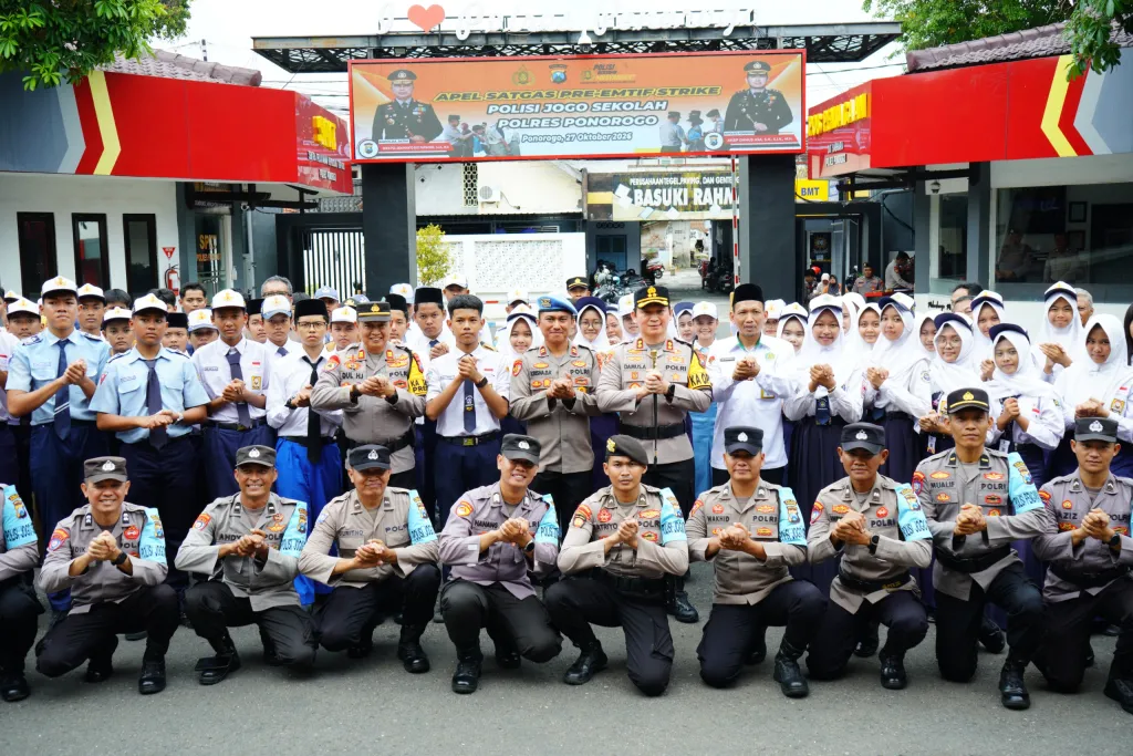 Polres Ponorogo Siagakan Satgas Polisi Jogo Sekolah 2026, Perkuat Perlindungan Pelajar dari Bullying hingga Narkoba